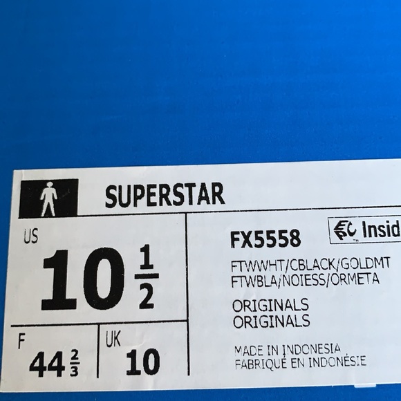 ADIDAS SUPERSTAR FTWWHT/CBLACK/GOLDMT MENS - Picture 16 of 16